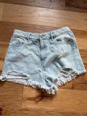 PacSun High Rise Festival Distressed Denim Short Size 28